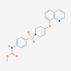 molecular formula C22H23N3O5S B2591702 methyl N-(4-{[4-(quinolin-8-yloxy)piperidin-1-yl]sulfonyl}phenyl)carbamate CAS No. 1903865-04-2