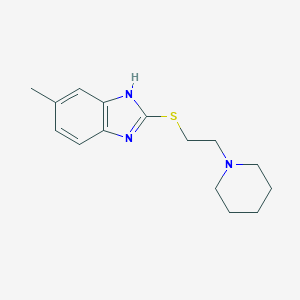 molecular formula C15H21N3S B259172 5-methyl-1H-benzimidazol-2-yl 2-(1-piperidinyl)ethyl sulfide 