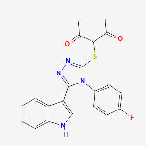 3-((4-(4-fluorophenyl)-5-(1H-indol-3-yl)-4H-1,2,4-triazol-3-yl)thio)pentane-2,4-dione
