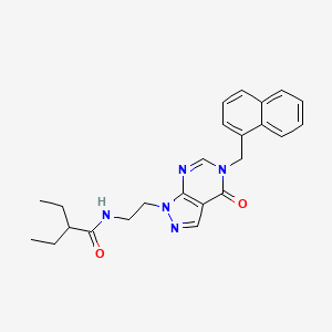 2-ethyl-N-(2-(5-(naphthalen-1-ylmethyl)-4-oxo-4,5-dihydro-1H-pyrazolo[3,4-d]pyrimidin-1-yl)ethyl)butanamide