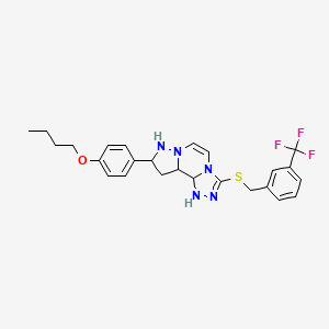 11-(4-Butoxyphenyl)-5-({[3-(trifluoromethyl)phenyl]methyl}sulfanyl)-3,4,6,9,10-pentaazatricyclo[7.3.0.0^{2,6}]dodeca-1(12),2,4,7,10-pentaene