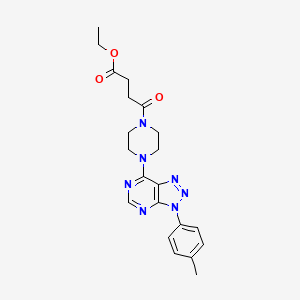 molecular formula C21H25N7O3 B2591782 ethyl 4-{4-[3-(4-methylphenyl)-3H-[1,2,3]triazolo[4,5-d]pyrimidin-7-yl]piperazin-1-yl}-4-oxobutanoate CAS No. 920364-57-4