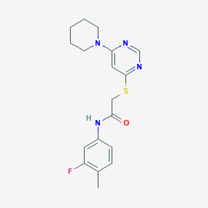 molecular formula C18H21FN4OS B2591784 N-(3-Fluoro-4-methylphenyl)-2-{[6-(piperidin-1-YL)pyrimidin-4-YL]sulfanyl}acetamide CAS No. 1029790-97-3