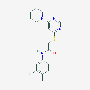 N-(3-fluoro-4-methylphenyl)-2-((6-(piperidin-1-yl)pyrimidin-4-yl)thio)acetamide