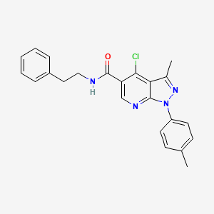 4-chloro-3-methyl-N-phenethyl-1-(p-tolyl)-1H-pyrazolo[3,4-b]pyridine-5-carboxamide