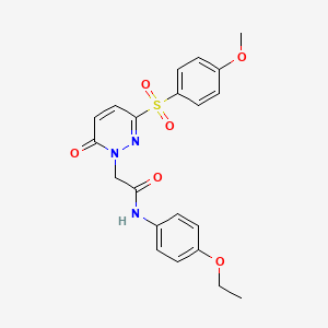 molecular formula C21H21N3O6S B2591806 N-(4-ethoxyphenyl)-2-[3-(4-methoxybenzenesulfonyl)-6-oxo-1,6-dihydropyridazin-1-yl]acetamide CAS No. 1251559-72-4