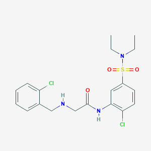 molecular formula C19H23Cl2N3O3S B2591816 N-[2-chloro-5-(diethylsulfamoyl)phenyl]-2-{[(2-chlorophenyl)methyl]amino}acetamide CAS No. 901273-50-5