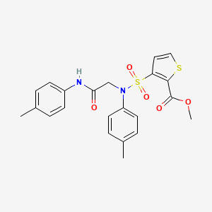 molecular formula C22H22N2O5S2 B2591819 methyl 3-[(4-methylphenyl)({[(4-methylphenyl)carbamoyl]methyl})sulfamoyl]thiophene-2-carboxylate CAS No. 895265-40-4