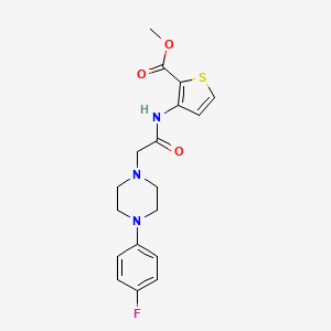 molecular formula C18H20FN3O3S B2591823 methyl 3-{2-[4-(4-fluorophenyl)piperazin-1-yl]acetamido}thiophene-2-carboxylate CAS No. 227958-59-0