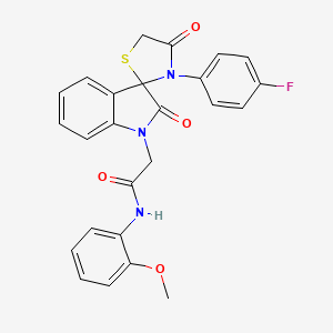 molecular formula C25H20FN3O4S B2591826 2-(3'-(4-fluorophenyl)-2,4'-dioxospiro[indoline-3,2'-thiazolidin]-1-yl)-N-(2-methoxyphenyl)acetamide CAS No. 894552-95-5