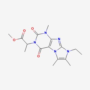 molecular formula C16H21N5O4 B2591828 Methyl 2-(6-ethyl-4,7,8-trimethyl-1,3-dioxopurino[7,8-a]imidazol-2-yl)propanoate CAS No. 878721-60-9