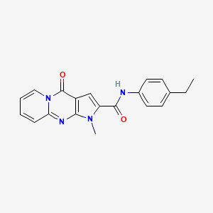 molecular formula C20H18N4O2 B2591837 N-(4-ethylphenyl)-1-methyl-4-oxo-1,4-dihydropyrido[1,2-a]pyrrolo[2,3-d]pyrimidine-2-carboxamide CAS No. 864853-84-9