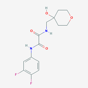 molecular formula C14H16F2N2O4 B2591840 N-(3,4-difluorophenyl)-N'-[(4-hydroxyoxan-4-yl)methyl]ethanediamide CAS No. 1351596-81-0