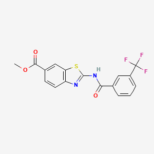 molecular formula C17H11F3N2O3S B2591863 Methyl 2-(3-(trifluoromethyl)benzamido)benzo[d]thiazole-6-carboxylate CAS No. 887902-72-9