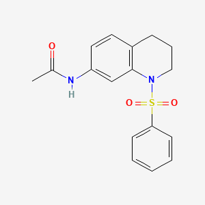 molecular formula C17H18N2O3S B2591866 N-(1-(phenylsulfonyl)-1,2,3,4-tetrahydroquinolin-7-yl)acetamide CAS No. 1005299-48-8