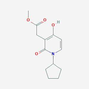 molecular formula C13H17NO4 B2591875 Methyl 2-(1-cyclopentyl-4-hydroxy-2-oxo-1,2-dihydro-3-pyridinyl)acetate CAS No. 691858-20-5