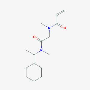 molecular formula C15H26N2O2 B2591880 N-[2-[1-Cyclohexylethyl(methyl)amino]-2-oxoethyl]-N-methylprop-2-enamide CAS No. 2200168-71-2