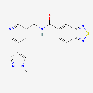 molecular formula C17H14N6OS B2591971 N-{[5-(1-methyl-1H-pyrazol-4-yl)pyridin-3-yl]methyl}-2,1,3-benzothiadiazole-5-carboxamide CAS No. 2034520-99-3