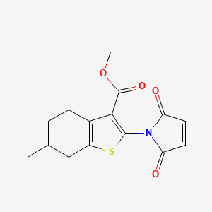 molecular formula C15H15NO4S B2591978 methyl 2-(2,5-dioxo-2,5-dihydro-1H-pyrrol-1-yl)-6-methyl-4,5,6,7-tetrahydro-1-benzothiophene-3-carboxylate CAS No. 497082-12-9