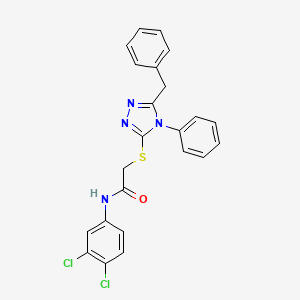 molecular formula C23H18Cl2N4OS B2591983 2-[(5-benzyl-4-phenyl-4H-1,2,4-triazol-3-yl)sulfanyl]-N-(3,4-dichlorophenyl)acetamide CAS No. 720667-96-9