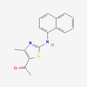 molecular formula C16H14N2OS B2591995 1-{4-methyl-2-[(naphthalen-1-yl)amino]-1,3-thiazol-5-yl}ethan-1-one CAS No. 398471-61-9
