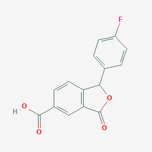 molecular formula C15H9FO4 B025920 1-(4-Fluorophenyl)-1,3-dihydro-3-oxo-5-isobenzofurancarboxylic acid CAS No. 372941-51-0