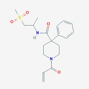 molecular formula C19H26N2O4S B2592021 N-(1-Methylsulfonylpropan-2-yl)-4-phenyl-1-prop-2-enoylpiperidine-4-carboxamide CAS No. 2199339-99-4