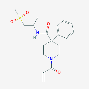 N-(1-Methylsulfonylpropan-2-yl)-4-phenyl-1-prop-2-enoylpiperidine-4-carboxamide