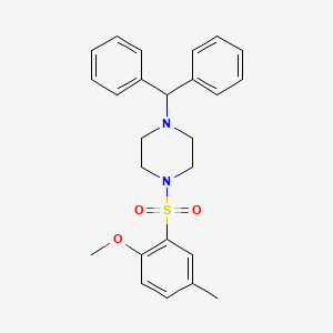 B2592026 1-Benzhydryl-4-(2-methoxy-5-methylphenyl)sulfonylpiperazine CAS No. 398996-49-1