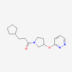 3-Cyclopentyl-1-(3-(pyridazin-3-yloxy)pyrrolidin-1-yl)propan-1-one
