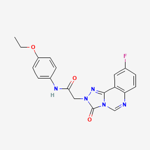 molecular formula C19H16FN5O3 B2592033 N-(4-ethoxyphenyl)-2-{9-fluoro-3-oxo-2H,3H-[1,2,4]triazolo[4,3-c]quinazolin-2-yl}acetamide CAS No. 1286705-69-8