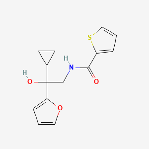 molecular formula C14H15NO3S B2592038 N-[2-cyclopropyl-2-(furan-2-yl)-2-hydroxyethyl]thiophene-2-carboxamide CAS No. 1396707-59-7