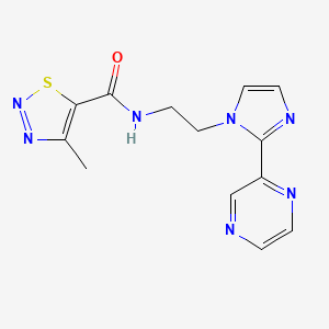 4-methyl-N-(2-(2-(pyrazin-2-yl)-1H-imidazol-1-yl)ethyl)-1,2,3-thiadiazole-5-carboxamide