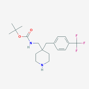 molecular formula C19H27F3N2O2 B2592051 tert-Butyl ((4-(4-(trifluoromethyl)benzyl)piperidin-4-yl)methyl)carbamate CAS No. 1707358-35-7