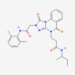molecular formula C26H30N6O4 B2592073 N-(butan-2-yl)-3-(2-{[(2,6-dimethylphenyl)carbamoyl]methyl}-1,5-dioxo-1H,2H,4H,5H-[1,2,4]triazolo[4,3-a]quinazolin-4-yl)propanamide CAS No. 1242914-57-3