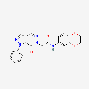 molecular formula C23H21N5O4 B2592088 N-(2,3-dihydro-1,4-benzodioxin-6-yl)-2-[4-methyl-1-(2-methylphenyl)-7-oxo-1H,6H,7H-pyrazolo[3,4-d]pyridazin-6-yl]acetamide CAS No. 941884-56-6