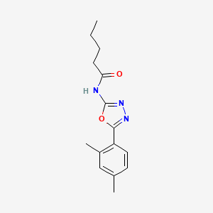 molecular formula C15H19N3O2 B2592096 N-[5-(2,4-dimethylphenyl)-1,3,4-oxadiazol-2-yl]pentanamide CAS No. 891113-19-2