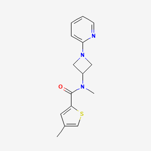 molecular formula C15H17N3OS B2592156 N,4-dimethyl-N-[1-(pyridin-2-yl)azetidin-3-yl]thiophene-2-carboxamide CAS No. 2415470-92-5