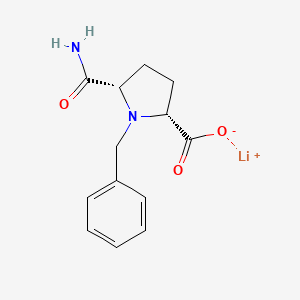 molecular formula C13H15LiN2O3 B2592161 Lithium;(2R,5S)-1-benzyl-5-carbamoylpyrrolidine-2-carboxylate CAS No. 2126144-91-8