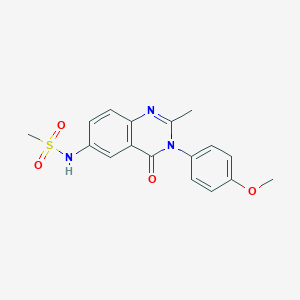 molecular formula C17H17N3O4S B2592163 N-(3-(4-methoxyphenyl)-2-methyl-4-oxo-3,4-dihydroquinazolin-6-yl)methanesulfonamide CAS No. 1105238-56-9