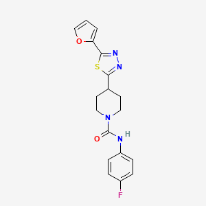 molecular formula C18H17FN4O2S B2592192 N-(4-fluorophenyl)-4-[5-(furan-2-yl)-1,3,4-thiadiazol-2-yl]piperidine-1-carboxamide CAS No. 1105210-65-8