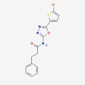 molecular formula C15H12BrN3O2S B2592219 N-(5-(5-bromothiophen-2-yl)-1,3,4-oxadiazol-2-yl)-3-phenylpropanamide CAS No. 1021105-06-5
