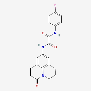 molecular formula C20H18FN3O3 B2592225 N'-(4-fluorophenyl)-N-{2-oxo-1-azatricyclo[7.3.1.0^{5,13}]trideca-5,7,9(13)-trien-7-yl}ethanediamide CAS No. 898423-24-0