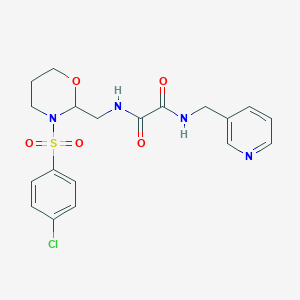molecular formula C19H21ClN4O5S B2592237 N-{[3-(4-chlorobenzenesulfonyl)-1,3-oxazinan-2-yl]methyl}-N'-[(pyridin-3-yl)methyl]ethanediamide CAS No. 872722-72-0