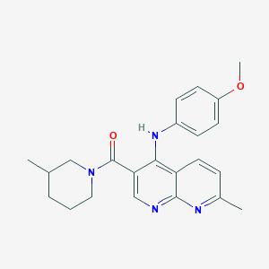molecular formula C23H26N4O2 B2592238 N-(4-methoxyphenyl)-7-methyl-3-(3-methylpiperidine-1-carbonyl)-1,8-naphthyridin-4-amine CAS No. 1251677-42-5