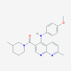 B2592238 (4-((4-Methoxyphenyl)amino)-7-methyl-1,8-naphthyridin-3-yl)(3-methylpiperidin-1-yl)methanone CAS No. 1251677-42-5