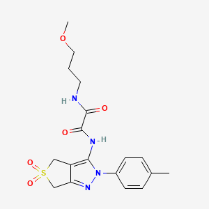 molecular formula C18H22N4O5S B2592249 N-(3-methoxypropyl)-N'-[2-(4-methylphenyl)-5,5-dioxo-2H,4H,6H-5lambda6-thieno[3,4-c]pyrazol-3-yl]ethanediamide CAS No. 899994-60-6