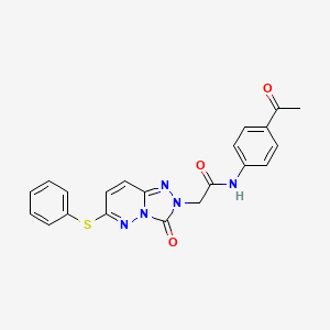 molecular formula C21H17N5O3S B2592256 N-(4-acetylphenyl)-2-[3-oxo-6-(phenylsulfanyl)-2H,3H-[1,2,4]triazolo[4,3-b]pyridazin-2-yl]acetamide CAS No. 1243090-60-9