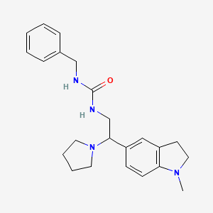 1-Benzyl-3-(2-(1-methylindolin-5-yl)-2-(pyrrolidin-1-yl)ethyl)urea