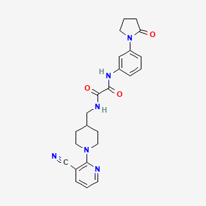 N1-((1-(3-cyanopyridin-2-yl)piperidin-4-yl)methyl)-N2-(3-(2-oxopyrrolidin-1-yl)phenyl)oxalamide